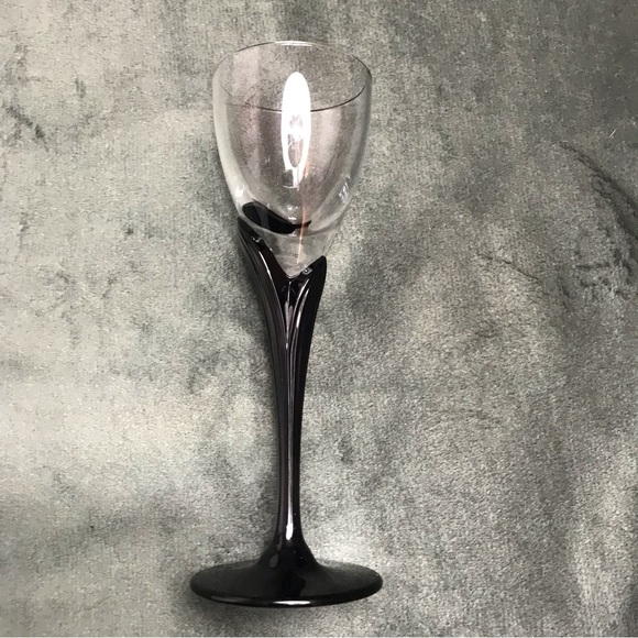Cordial glasses / Small Wine Glasses / sherry glass Black Petal Stem 5.5” - Picture 16 of 16